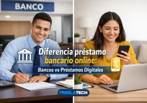 Diferencia préstamo bancario online: bancos vs préstamos digitales - Freela Tech