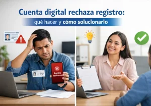 Cuenta digital rechaza registro: qué hacer y cómo solucionarlo - Freela Tech