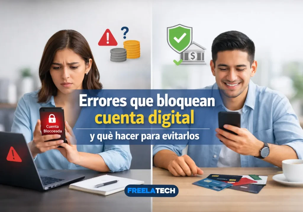 Errores que bloquean cuenta digital y qué hacer para evitarlos - Freela Tech