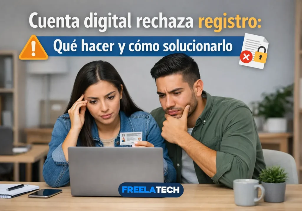 Cuenta digital rechaza registro: qué hacer y cómo solucionarlo - Freela Tech
